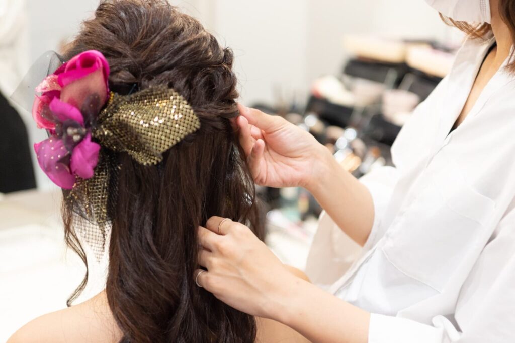 振袖レンタル橿原市_当日の流れ_ヘアセット